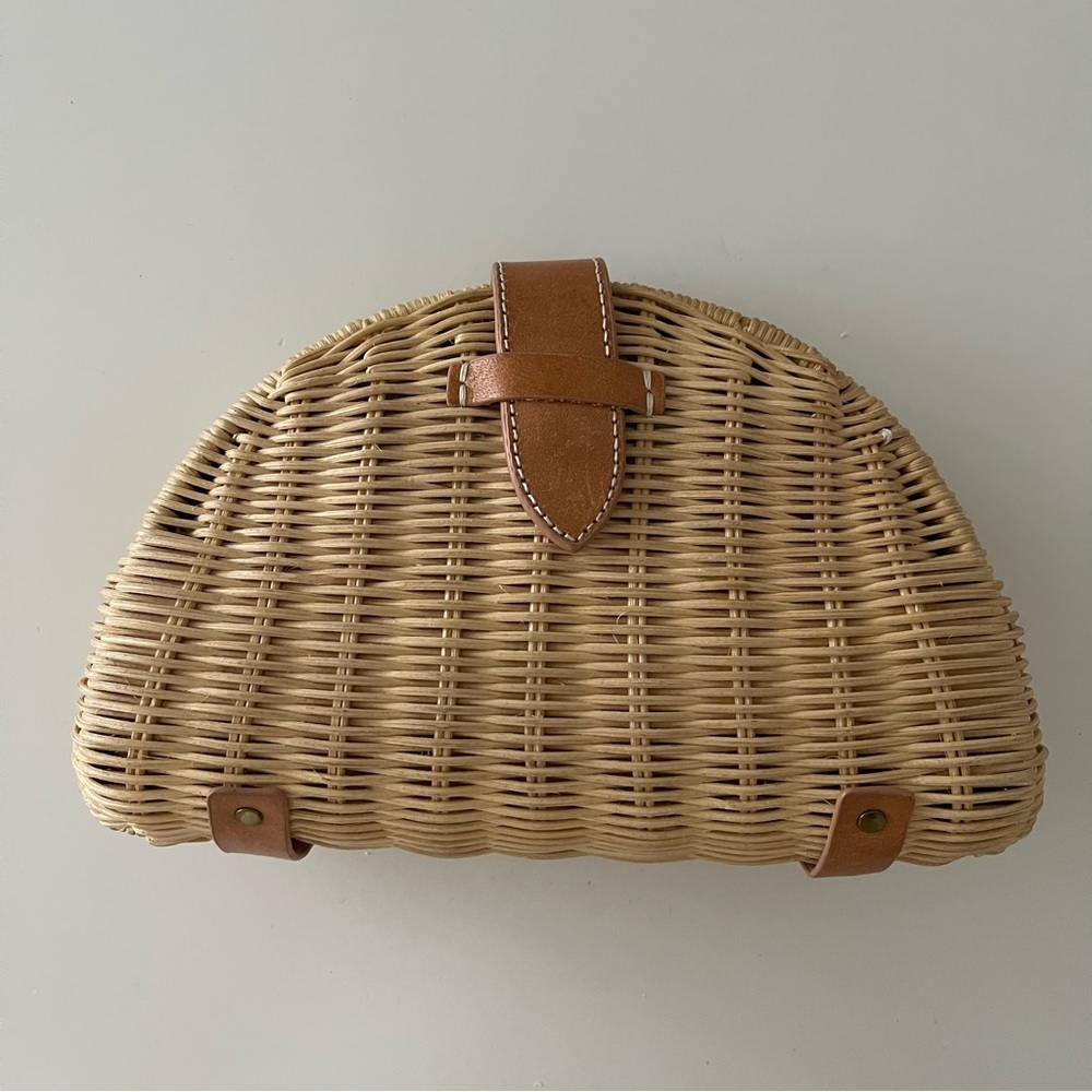 J.Crew Wicker Semi-circle Clutch